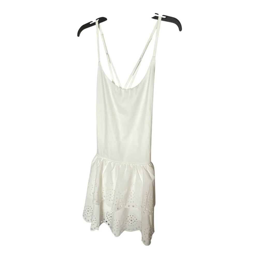 Offline By Aerie Women's S Eyelet Lace Mini Dress With Shorts White Preppy New